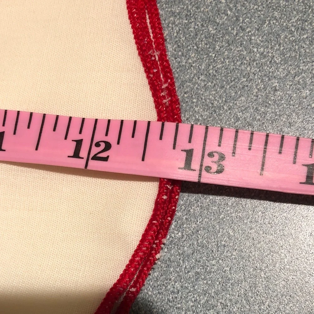 Embroidered Table Linens with Red Trim